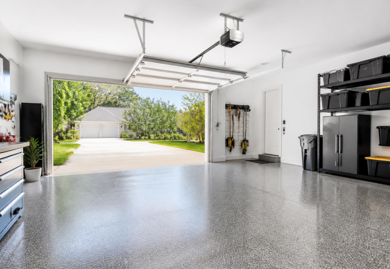 Double attached garage interior